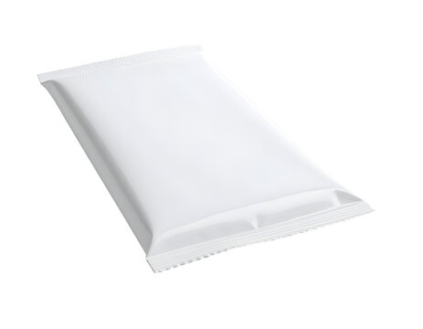 Blank white flow pack mockup Transparent PNG perfect for food snack or cosmetic packaging design