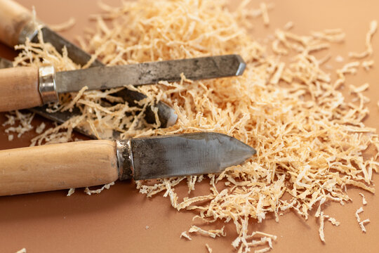 Handmade carpentry tool on background