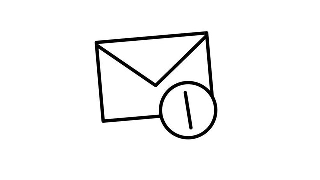 Animated message icon for unsubscribing and deleting emails