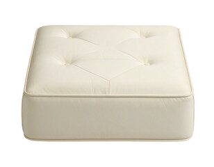 Obraz premium Cream, button-tufted, square ottoman or footstool