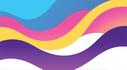Vibrant rainbow wave abstract background with bright colorful stripes. Wavy background. 