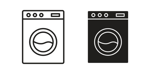Laundry icon vector with glyph style. Stroke liner icons
