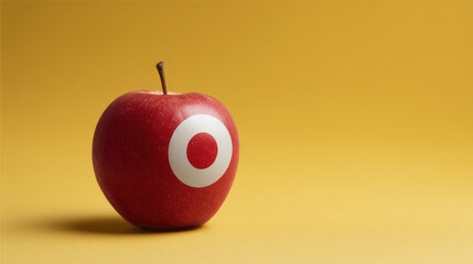 camera captures object while overlaying ar marker focusing directly on red apple adorned with ar marker on