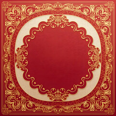 Luxury Indian Wedding Invitation Background with Golden Mandala and Floral Patterns