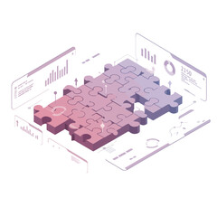Strategic Data Pipeline: Isometric Puzzle Integration for Comprehensive Business Intelligence and Digital Solutions.