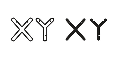 Masculine Chromosomes icon vector with glyph style. Stroke liner icons