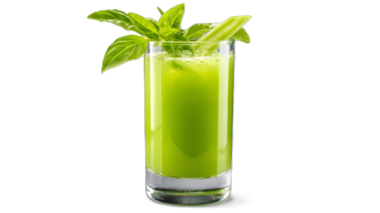 Refreshing green juice, a healthy and vibrant beverage perfect for a detox or a nutritious boost, served in a glass