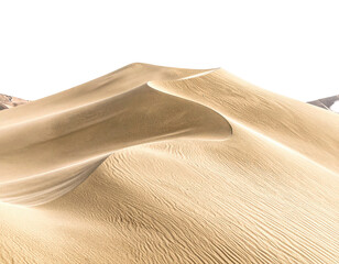 Golden sand dune with windblown ridges
