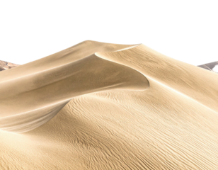 Golden sand dune with windblown ridges