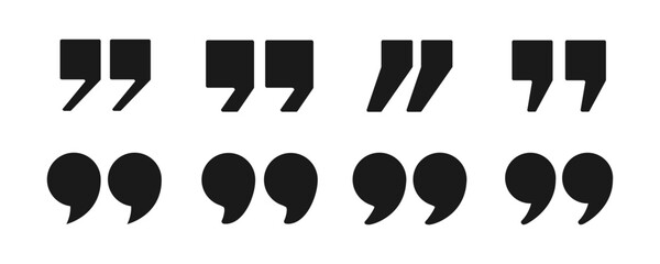 Set of quote mark, quotes icon vector sign design