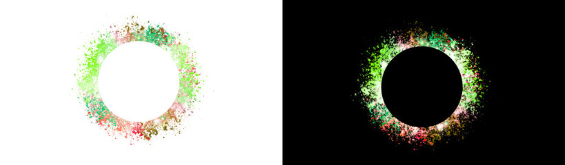 PNG image of Abstract watercolor circle frame design element for logo banner and social media post 