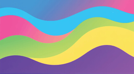 Colorful wavy background. Vibrant rainbow waves abstract background for creative design.