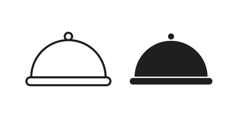 Platter icon vector with glyph style. Stroke liner icons