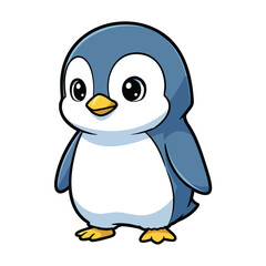 Fototapeta premium Adorable cartoon penguin character illustration