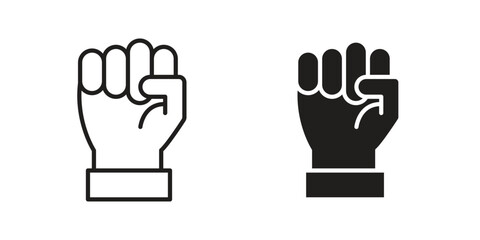 Rebellion icon vector with glyph style. Stroke liner icons