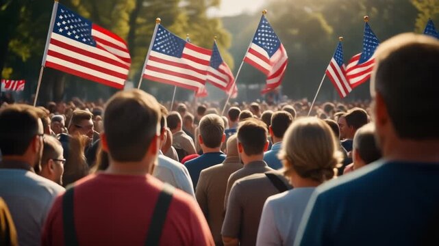 Crowd gathered at Veterans Day ceremony
