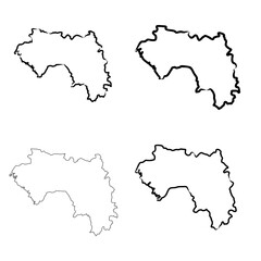 Fototapeta premium Guinea country simplified map. pencil sketch