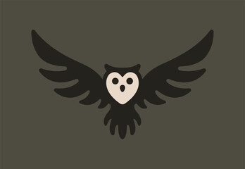 Owl Logo Template - Minimalist Modern Icon of Wisdom and Knowledge
