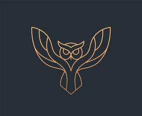 Owl Logo Template - Minimalist Modern Icon of Wisdom and Knowledge
