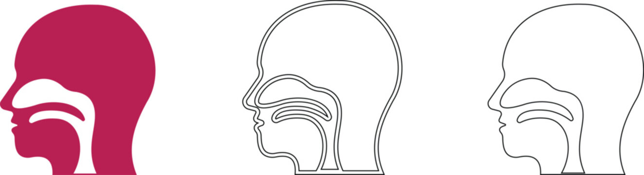 Throat Icon set represents human health, medical care. This premium vector concept focuses on the throat area, depicting the neck and respiratory system as a symbol of voice, breathing, and wellness.