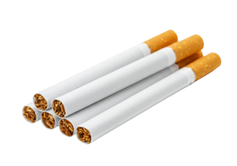Isolated, arranged cigarettes, tobacco products, smoking, addiction, health, wellness