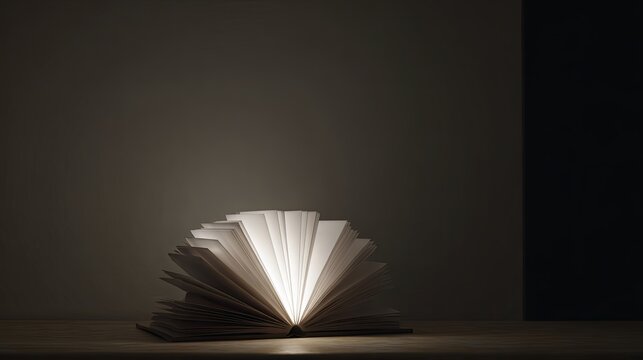 Illuminated Open Book Symbolizing Knowledge and Celebration