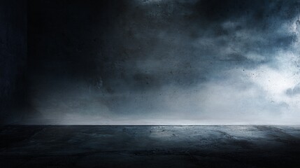 Mysterious void: an eerie backdrop for spooky season scenes. Copy space. Empty embrace: immersing in the depth of unseen halloween elements. Minimal design. Large format.