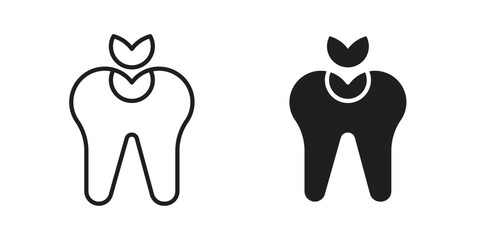Tooth filling icon vector with glyph style. Stroke liner icons