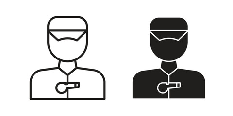 Trainer icon vector with glyph style. Stroke liner icons