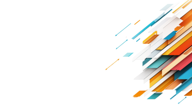 Abstract Colorful Geometric Ornament Design on transparent background