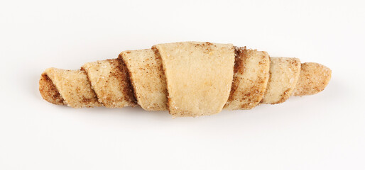 Delicious cinnamon cookies on white background.