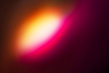Warm and Moody Abstract Light Leak, featuring a Bright Yellow-Orange Spot and Deep Magenta Gradient, providing an Excellent Bokeh Texture for Cinematic and Dramatic Overlays