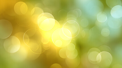 Obraz premium Golden yellow and soft green abstract circles bokeh light