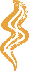 Distressed Orange Wavy Smoke Steam Heat Abstract Graphic