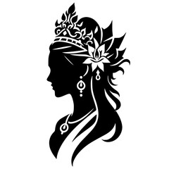 Simple beautiful woman logo silhouette