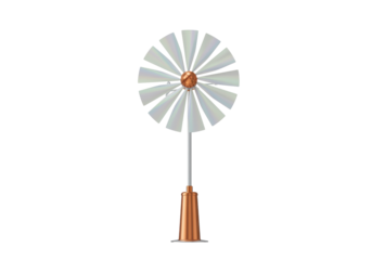 Isolated Ornamental Windmill Garden Decor, Metal Wind Spinner, Backyard Design, Lawn Accessory