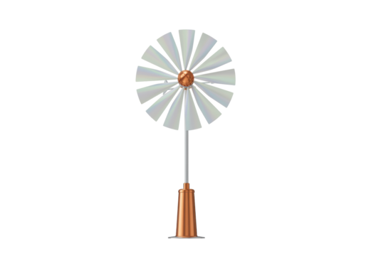 Isolated Ornamental Windmill Garden Decor, Metal Wind Spinner, Backyard Design, Lawn Accessory