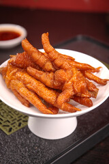 Glazed Chicken Feet Claws with Soy Sauce - Traditional Asian Dim Sum Snack Food
