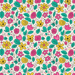 seamless background with flowers