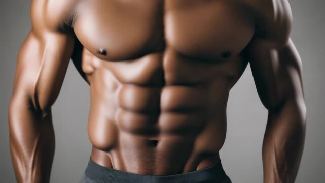 Fitness enthusiast showcases toned physique during a workout session in a gym setting