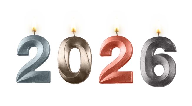 2026 holiday celebration. Burning light symbolizing warmth, optimism, and romance, bright decorative