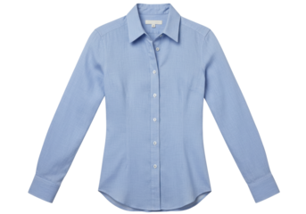 Isolated blue shirt with long sleeves, formal style button-down, office attire apparel