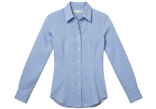 Isolated blue shirt with long sleeves, formal style button-down, office attire apparel
