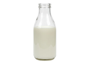 Isolated bottle of milk, glass container with liquid, a refreshing and nutritious beverage