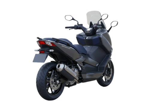 Isolated Motorbike, Modern Black Motor Scooter, Sporty and Contemporary Vehicle Design