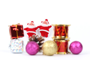 Colorful Christmas balls on a white background
