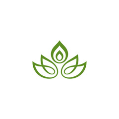 Minimal Lotus Logo. Fit for yoga, beauty, and health business. Simple line style.