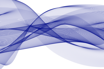 Abstract Blue Wave Lines. Dynamic Digital Flow with Curved Mesh