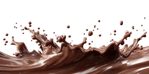 Fototapeta premium Dynamic splash of rich, flowing chocolate against black