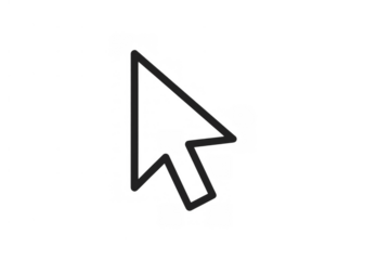 Mouse cursor selecting point, digital computer pointer arrow for clicking interface, transparent background